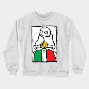 Classic Retro, Vintage,  Scooter, Scooterist, Scootering, Scooter Rider, Mod Art Crewneck Sweatshirt